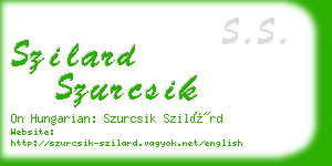 szilard szurcsik business card